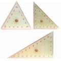 透明大型三角定規(3支一組)